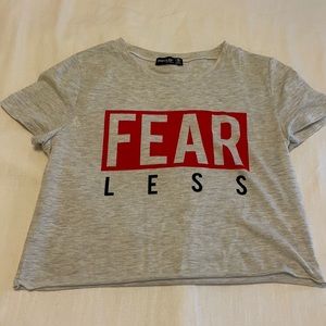 Fashion nova popular basics fear less crop tee S